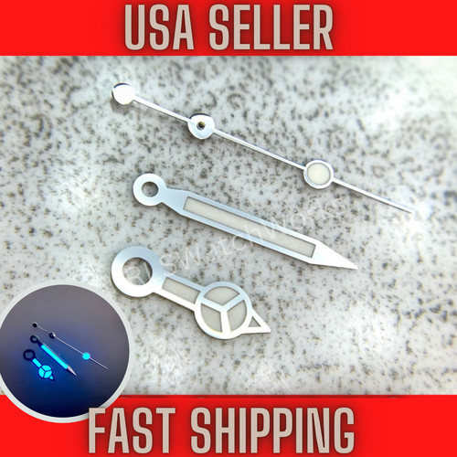 Silver merc hands for seiko - silver,